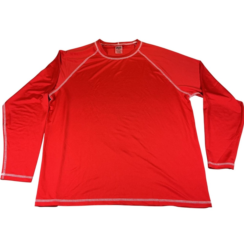 Uzzi Active Wear Mens‎ XL Red UPF 50+ Rash Guard Swim Surf Fishing Shirt NWT